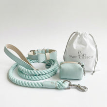Load image into Gallery viewer, Aquamarine Traditional Leather and Rope Dog Lead