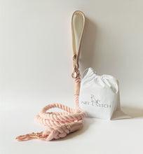 Load image into Gallery viewer, Plush Pink Traditional Leather and Rope Dog Lead