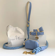 Load image into Gallery viewer, Azure Blue Leather Bow Tie