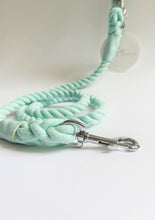Load image into Gallery viewer, Aquamarine Traditional Leather and Rope Dog Lead