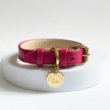 Load image into Gallery viewer, Raspberry Ripple Traditional Dog Collar
