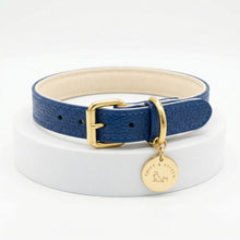 Load image into Gallery viewer, Blue Leather Traditional Dog Collar
