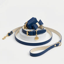 Load image into Gallery viewer, Blue Leather Traditional Dog Collar
