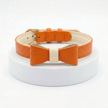 Load image into Gallery viewer, Orange Leather Traditional Dog Collar
