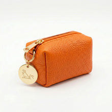 Load image into Gallery viewer, Orange Leather Poo Bag holder
