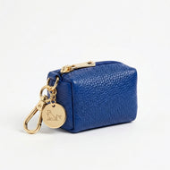Blue Leather Poo Bag holder