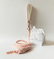 Plush Pink Traditional Leather and Rope Dog Lead
