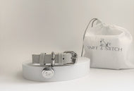 Squirrel Grey Traditional Leather Dog Collar