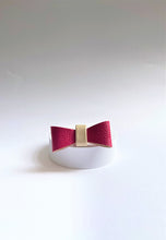 Load image into Gallery viewer, Raspberry Ripple Leather Bow Tie
