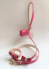 Load image into Gallery viewer, Raspberry Ripple Traditional Leather Lead

